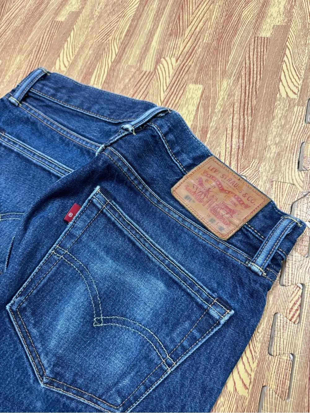 Levis 511 Jeans Mens 30x30 Blue Slim Fit Red Line Selvedge Denim Cotton Whisker
